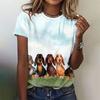 Women's T-shirt Fun 3D Printed Kawaii Cat Dog Animal Pattern T-shirt