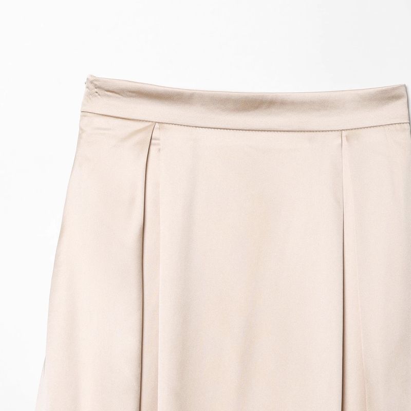 Kaslead New Women clothes Western Style Fashion Simple and Versatile Elegant Satin Loose Skirt