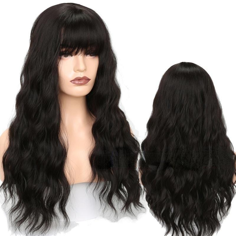 

Дамы Мода с челки Длинные curly волос парик