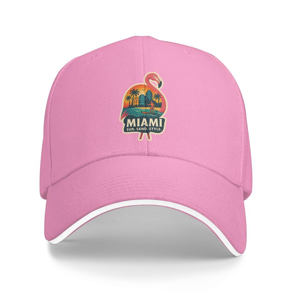 Miami Flamingo Basebollkeps Kpop Rock Solskydd Truckerhatt Herr Dam Klassisk Anpassad DIY Basebollkepsar