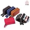 Genuine Leather RFID Blocking Card Holder Wallet Men Women Compact Zipper Organizer Multi-Slot Case