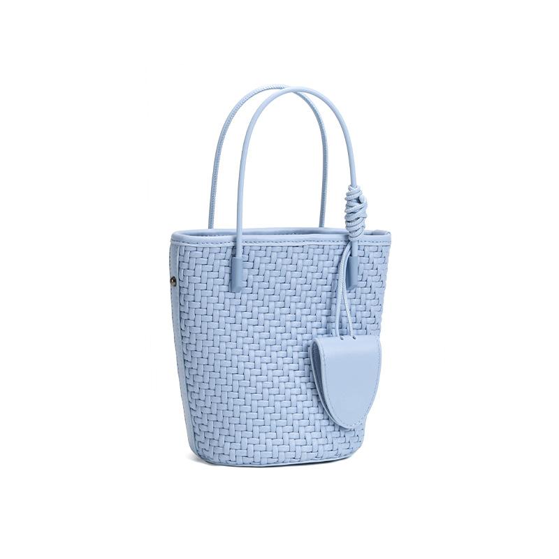 Modische Schaffell Zugband geflochtene Hand-Eimer-Tasche Damen-Tasche 2025 neue vielseitige lässige Umhängetasche Crossbody-Tasche