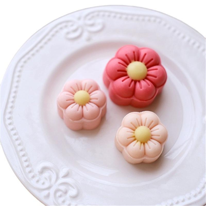 Delicate Flowers shaped Mooncakes Mold Traditional Flowers Mooncakes Making Stamps Mold Delicate Treat Baking Embosser