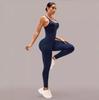 Butt-Lifting Padded Ribbed Sport Jumpsuit with Long Pants