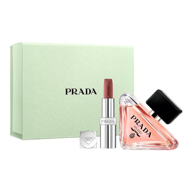Набор парфюма Prada Помада I Am Unpredictable EDP Белый мускус Набор из двух предметов: Мой непредсказуемый женский парфюм 50 мл + Легкая помада #B107 3,8 г белый