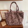 Double-sided Use Korean Leopard Shopping Bag Leopard Print Storage Shoulder Bag  Girl