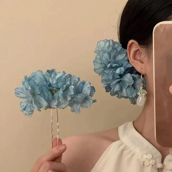 Hair Stick Artificial Flower Decor Easy to Wear Bun Hair Organizer