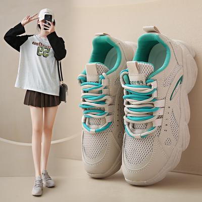 Damskor Mesh Sneakers Snörskor Canvas Sneakers Damskor Sommarskor Platåskor Andningsbara Casual Damsportskor Damdesignerskor