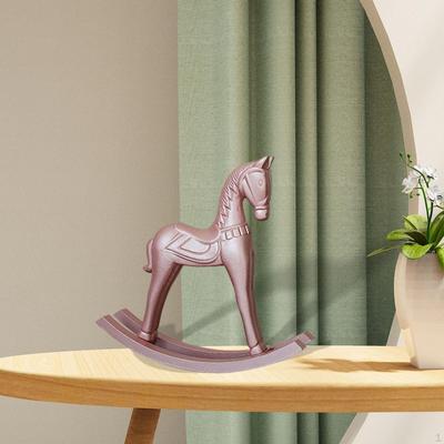 Rocking Horse Statue Holiday Season Decoration Figurine for Bar Desk Cafe