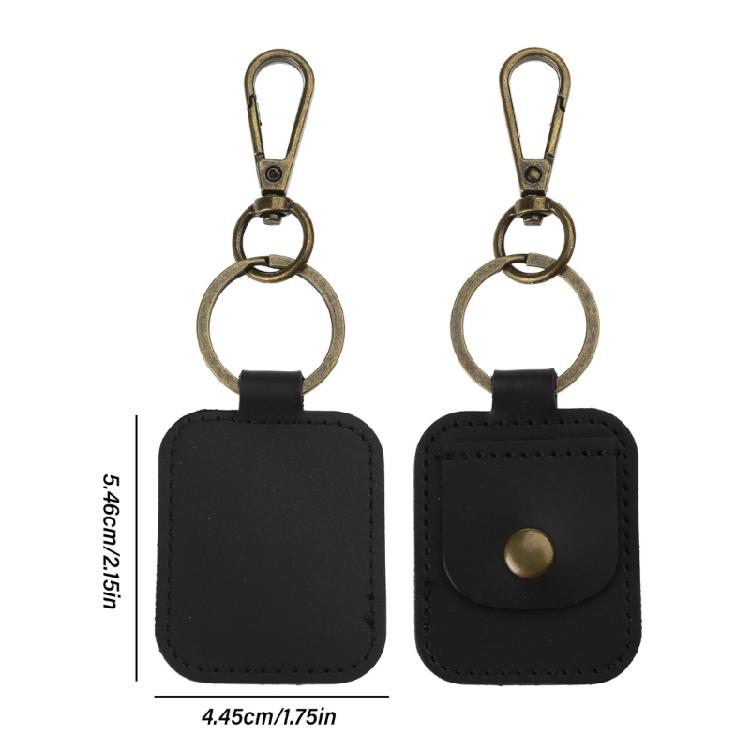 Leather Ring Holder With Keyring Attachment Compact Leather Ring Bag with Keyring for Necklace and Ring Storage
