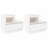 Nightstands 2 pcs White 60x34x51 cm Solid Pine Wood