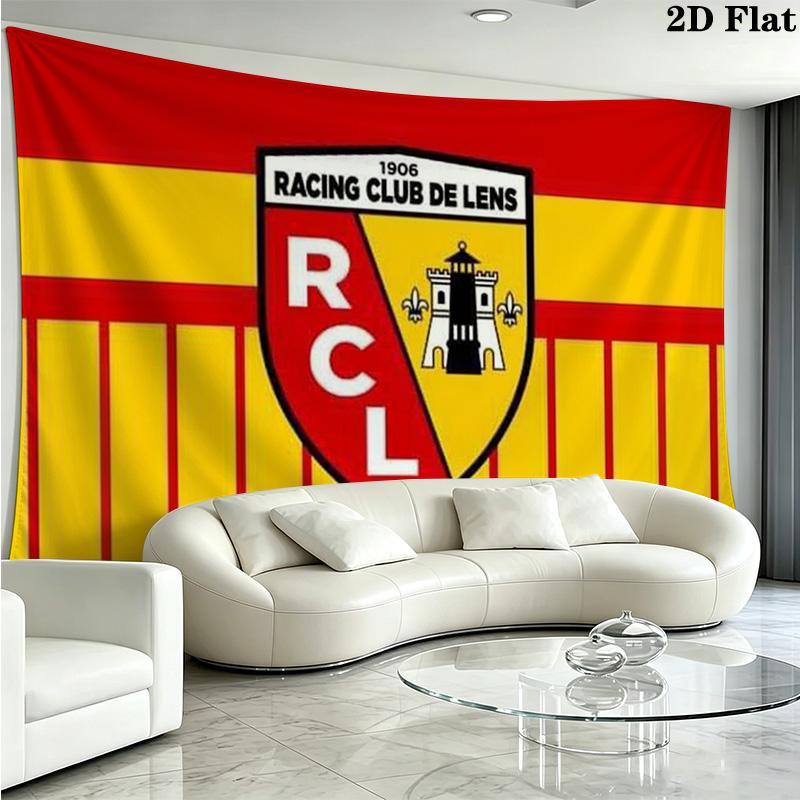 RC Lens Logo Wall Tapestry Aesthetic Wall Hanging Printed Fabric Blanket Decorative Tapestries for Bedroom Living Room Home Decor
