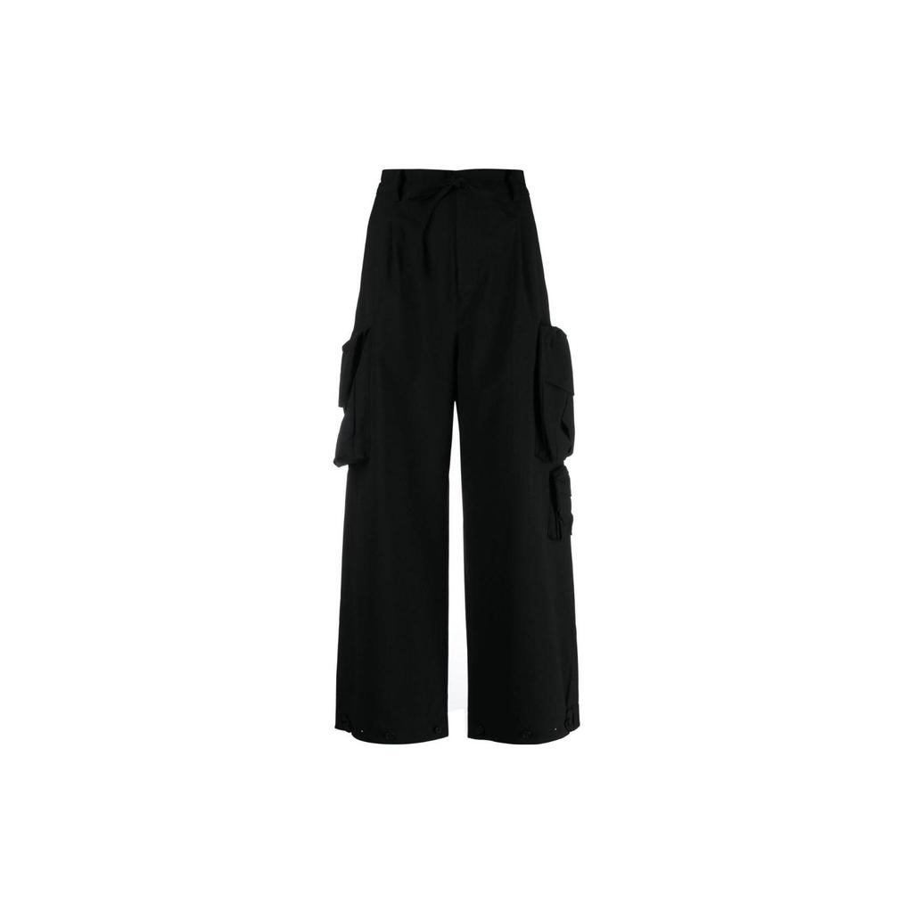 Y-3 Solid Color Zipper Fly Loose Straight Casual Pants Women pants Black IL2034