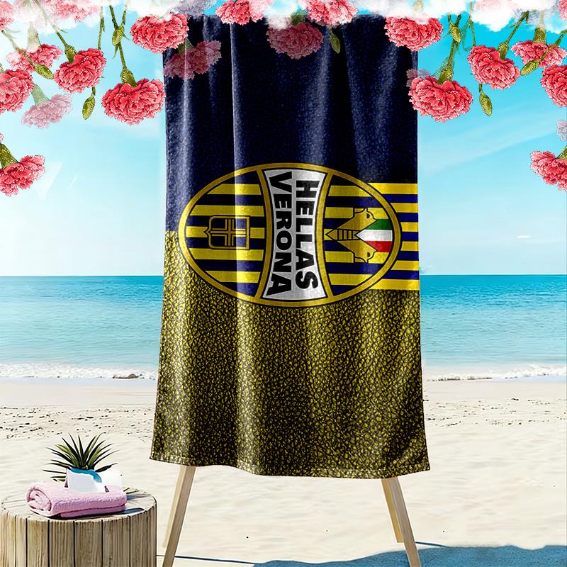 Hellas Verona FC Print Beach Towel, Large Soft Quick Dry Towel for Beach Camping Swimming