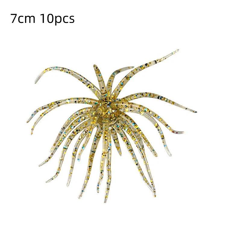 10Pcs TPE Sea Urchin Fishing Lures 4/7cm Soft Silicone Lifelike Baits for Saltwater Bream Offshore Fishing