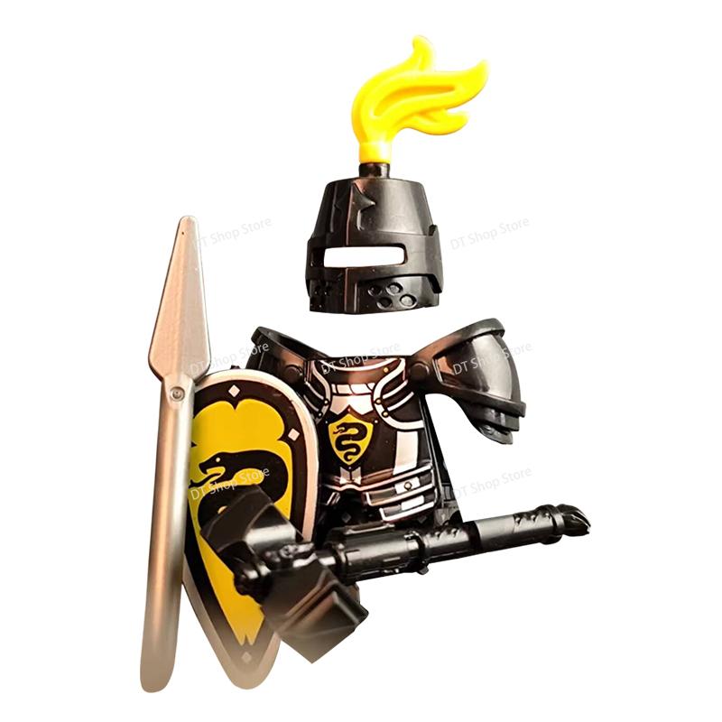 Medieval Ancient Castle Green Dragon Raven Knights Armour Assemble Scene Building Block Figures Children's Bricks DIY Toys Gifts