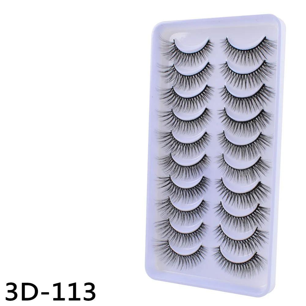 10Pairs 3d Lashes Mink False Eyelashes Eye Fake Lash Eyelash Extension Natural Set Wispy Lashes Supplies Tools Beauty Fluffy
