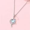 925 Silver Diamond Pendant Necklace Shiny Key Gem Heart Shaped Pearl Cross Lucky Chain for Women Fine Jewelry Gifts