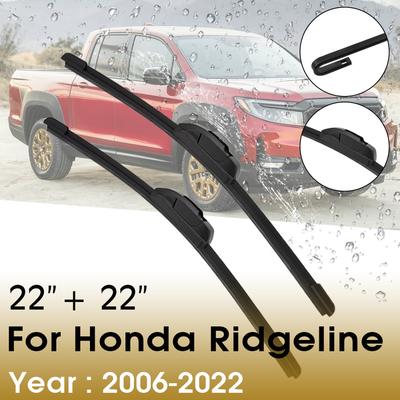 BROSHOO Car Wiper Blade Natural Rubber 22"+22" 2006- For Honda Ridgeline Front Windshield Windscreen Cars Accessories