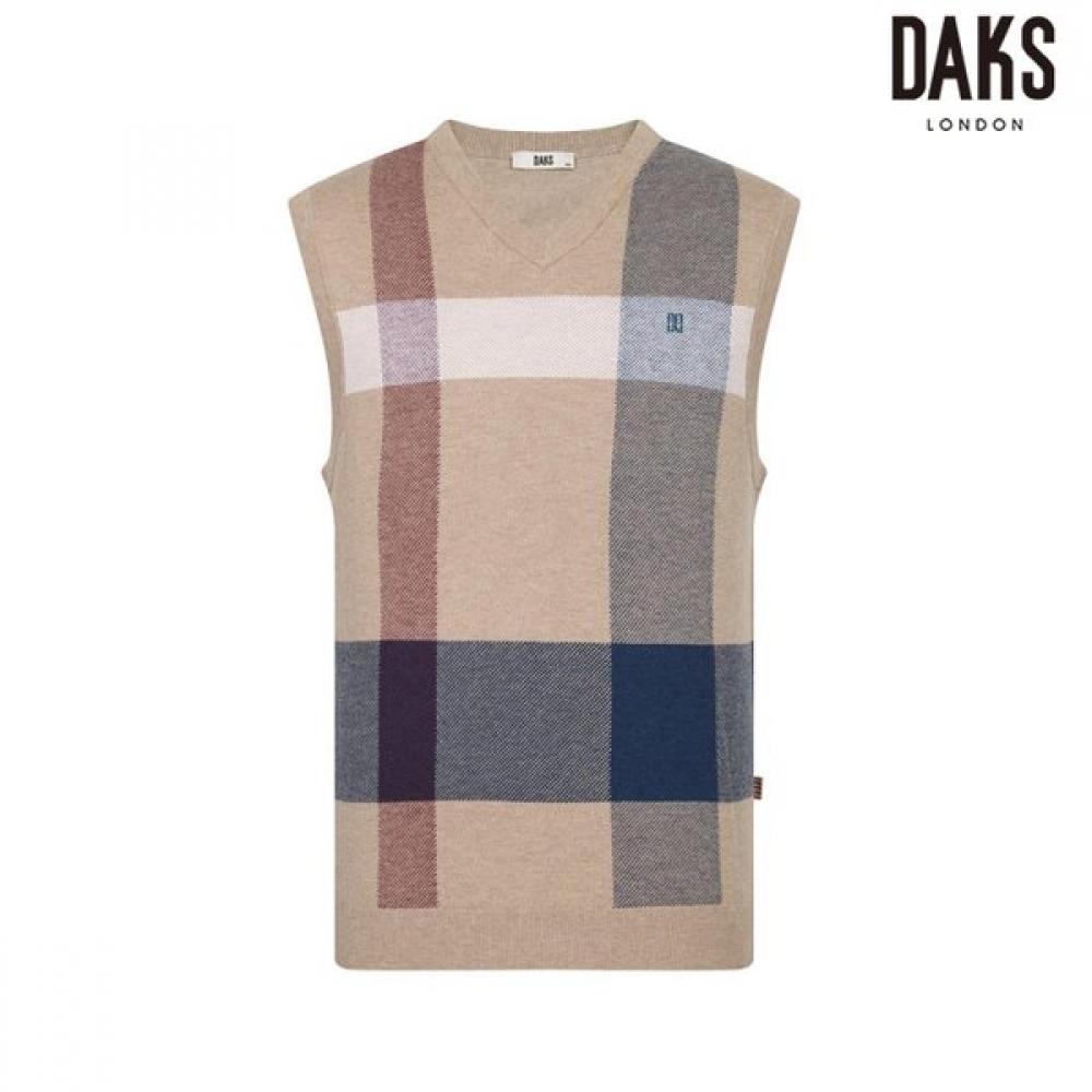 DakS Men S Wool Blend Big Check veSt dmp1Swve201i1 Ivory/95