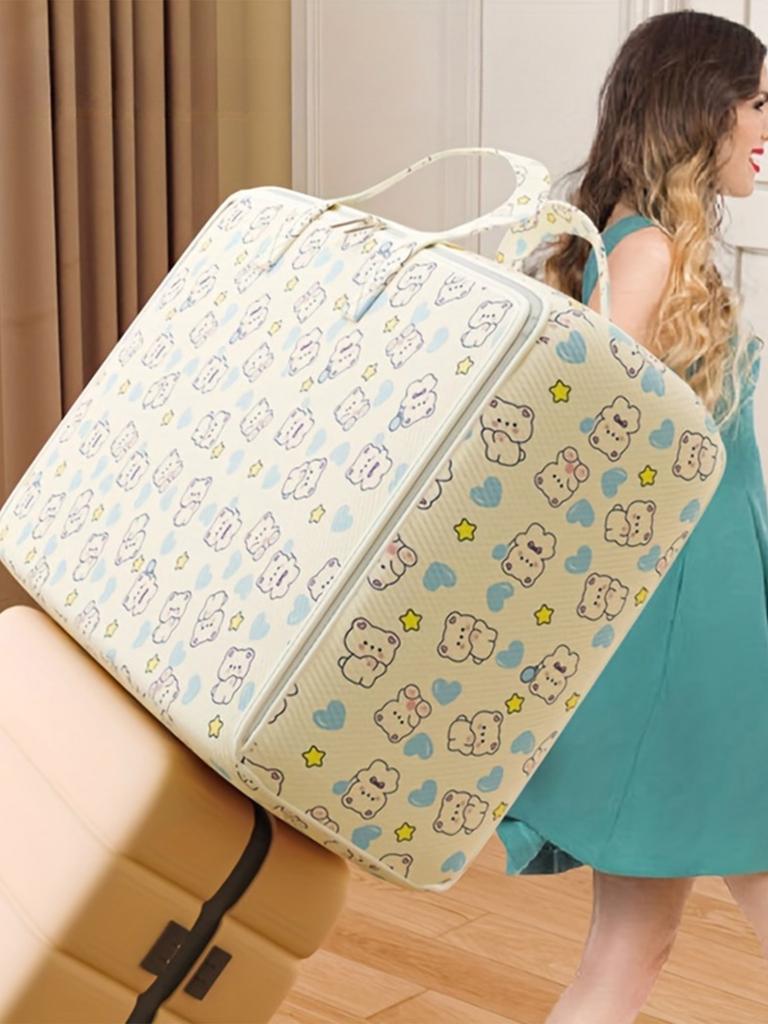 New Cartoon Quilt Storage Bag, Clothes Doll Organizer Storagebag, Large Capacity Moving Bag, Multi-functional Waterproof Storage