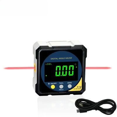 2-seitiger digitaler elektronischer Laser-Wasserwaage- und Winkelmesser, Aluminiumrahmen mit 4-seitigem Magnet, wiederaufladbarer Akku
