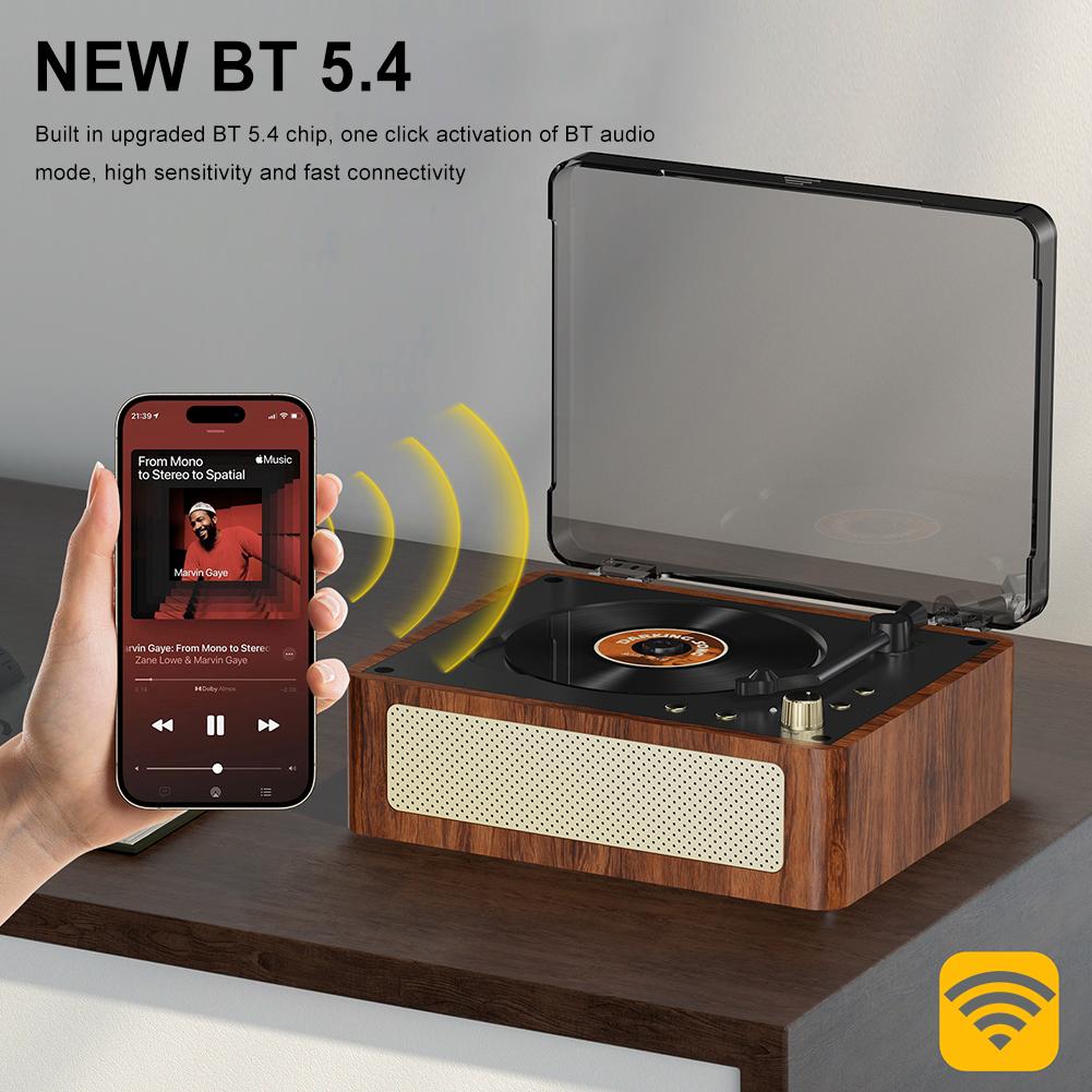 Portable Retro CD Player Rechargeable Wireless Bluetooth-Compatible 3.5mm AUX Wireless CD Player for Music Lover Birthday Gifts