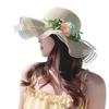 Fashionable Adult Simulation Flower Wave Straw Weaving Sun Protection Straw Hat Summer Versatile Seaside Big Brim Beach Sun Hat
