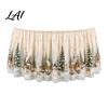 Festive Table Decor for Winter Events Christmas Skirt 70.9×29.5 Inch Round Cloth Vintage Snowy Snowman Decorations Scene Gnome Print Cover