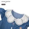 Teenie Weenie Kids Girl's Petal Collar Fly Sleeve Denim Dress