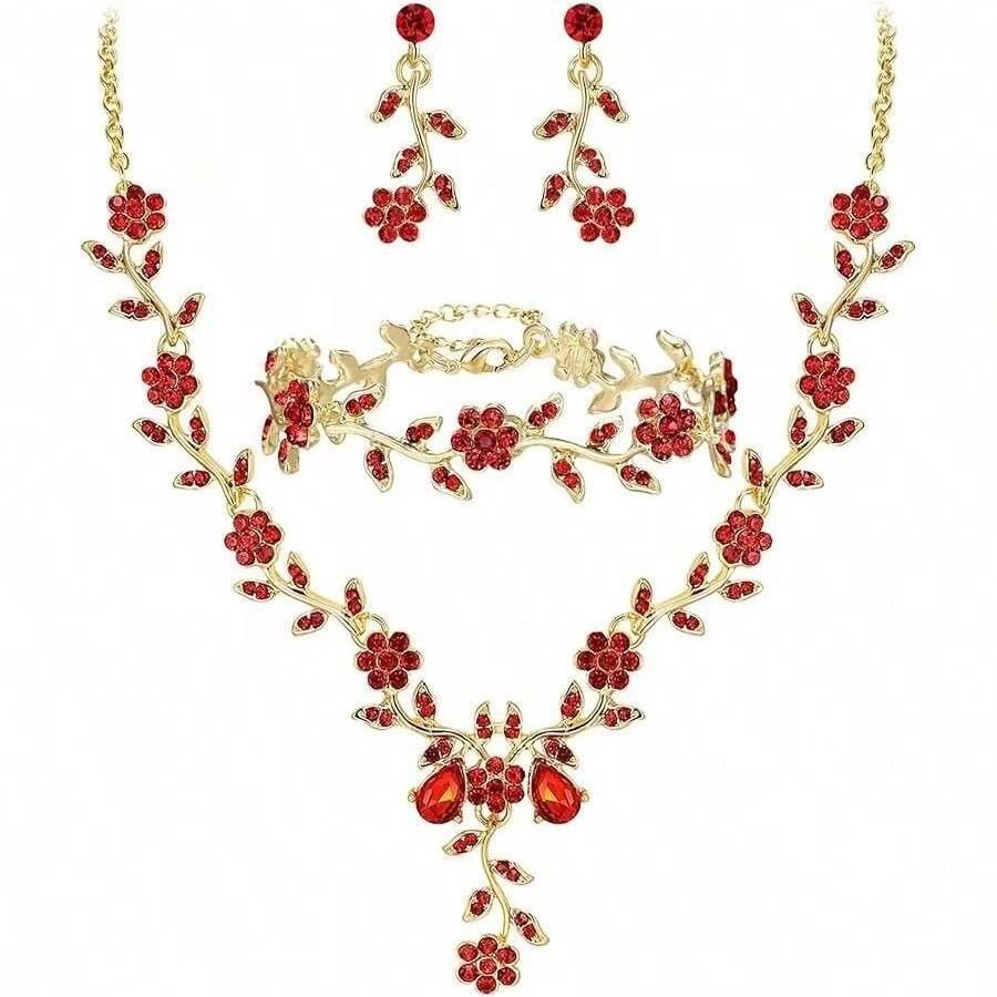 Rhinestone Kolczyki Naszyjnik Kształt Kropli Wody Zestaw Biżuterii Akcesoria Pasujące do Sukni Wieczorowej Damskiej