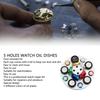 5 Holes Watch Oil Dishes Metal Turntable Watch Repair Tool For Maintenance Professionals And Hobbyists