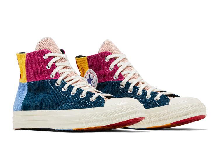 Men's Sneakers Converse Chuck Taylor All Star 70 Hi Corduroy Patchwork Gold Navy