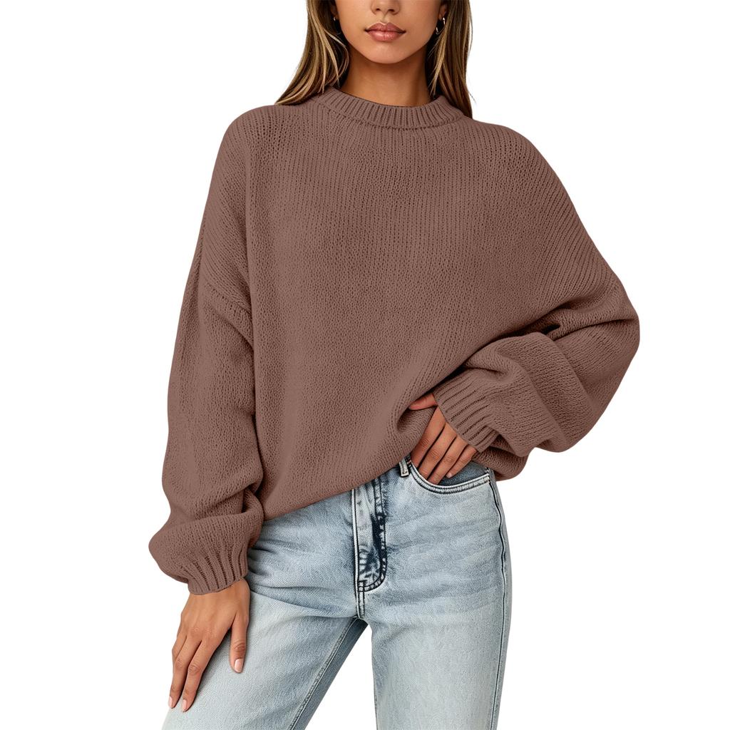 Women's Thick Knit Winter Pullover Sweater Top