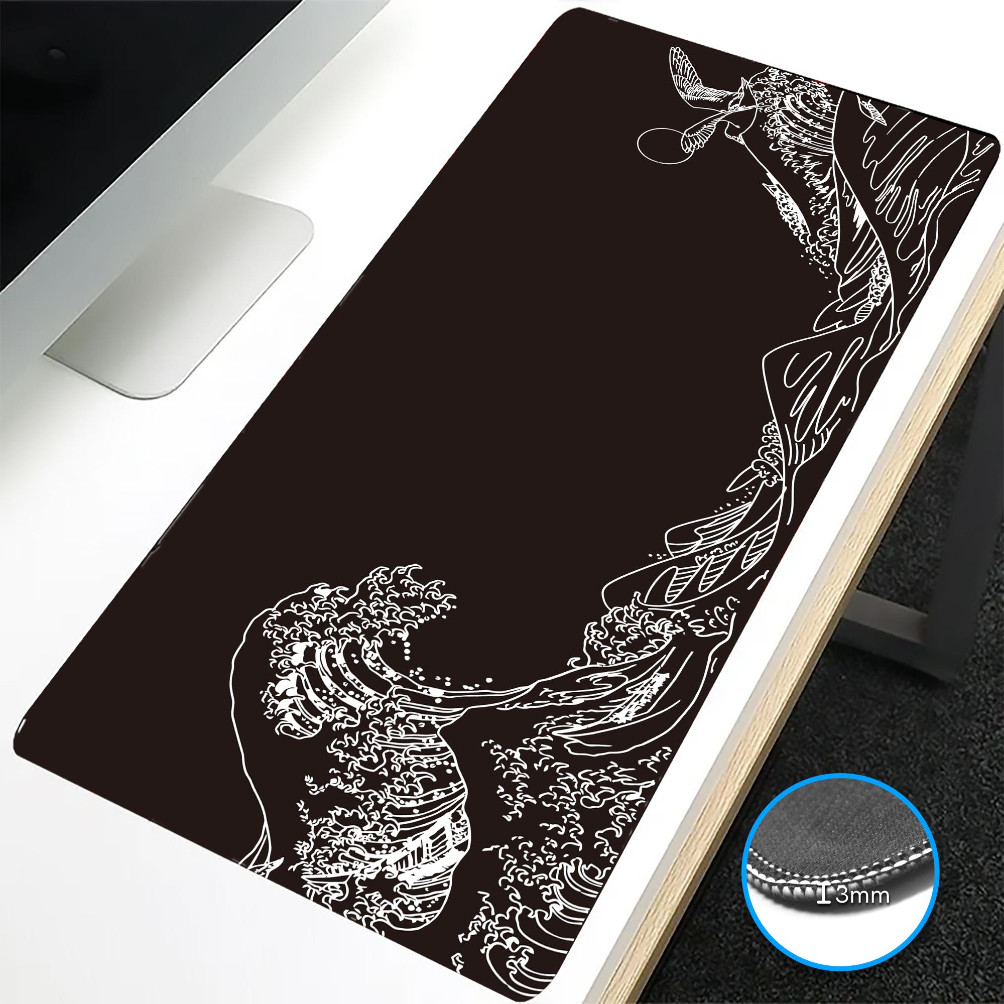 

VIKAMA Black Dirt-Resistant Table Mat Black Gaming Mouse Pad Mat Anti-Slip Mat Waterproof Desktop Carpet Desktop Gadget Pad 21X26CM