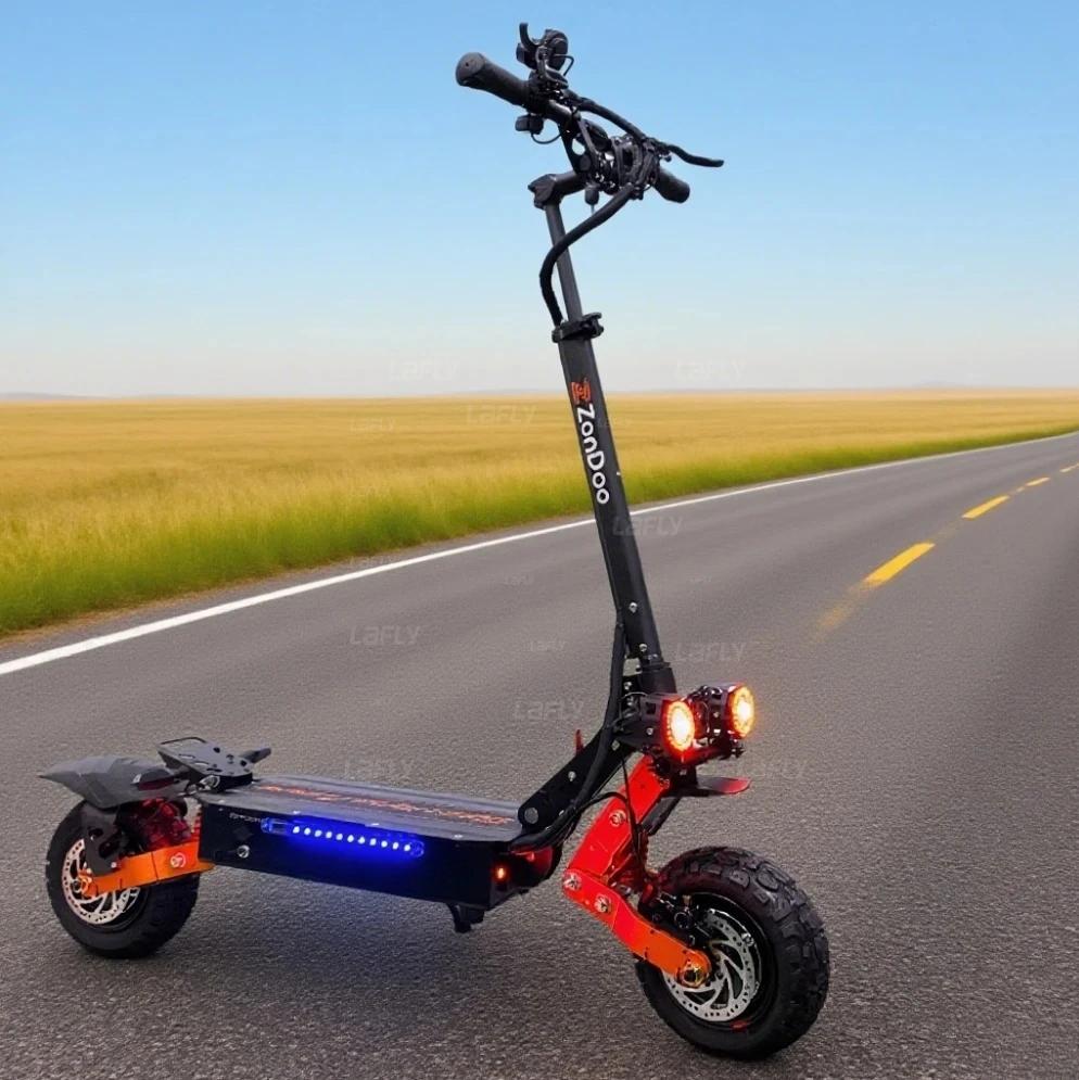2025 Heißer Verkauf ZonDoo ZO01 plus 5600W60V33AH Doppelmotor Offroad Elektroroller, Typ C Vollfederung Schnelle Geschwindigkeit 65KMH 45MPH