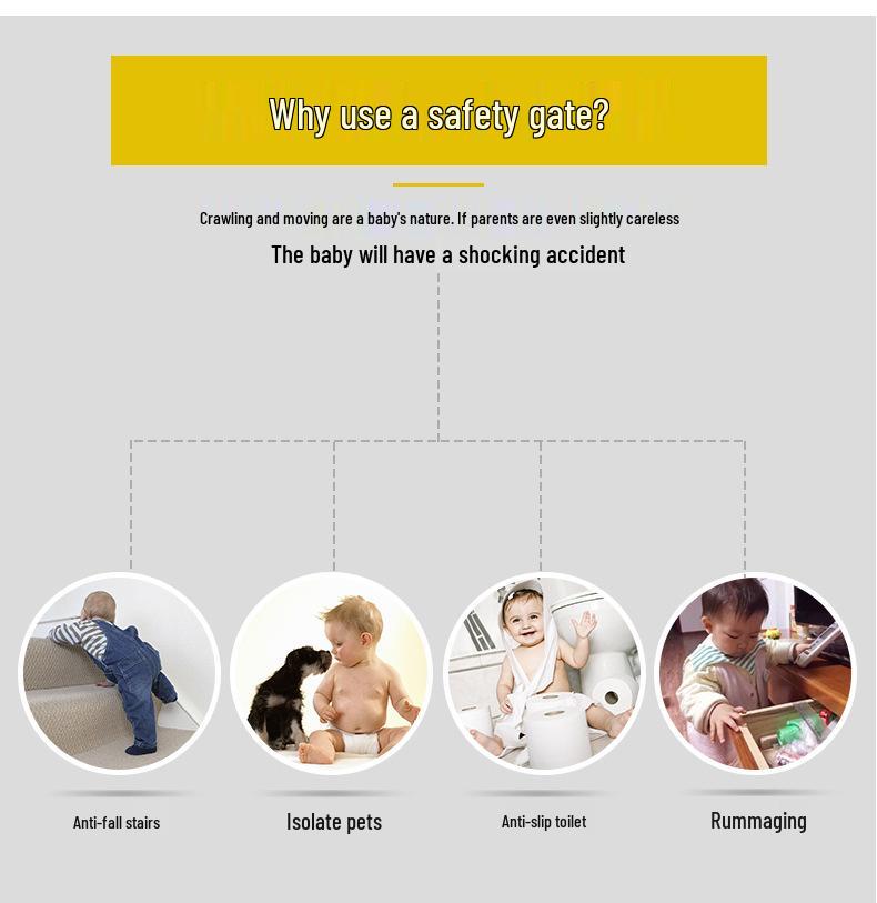 Child & Pet Safety Gate: No-Drill Stair & Door Guard Fence