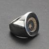 22MM Stainless Steel Star Moon Laser-Engraved Retro Ring for Women