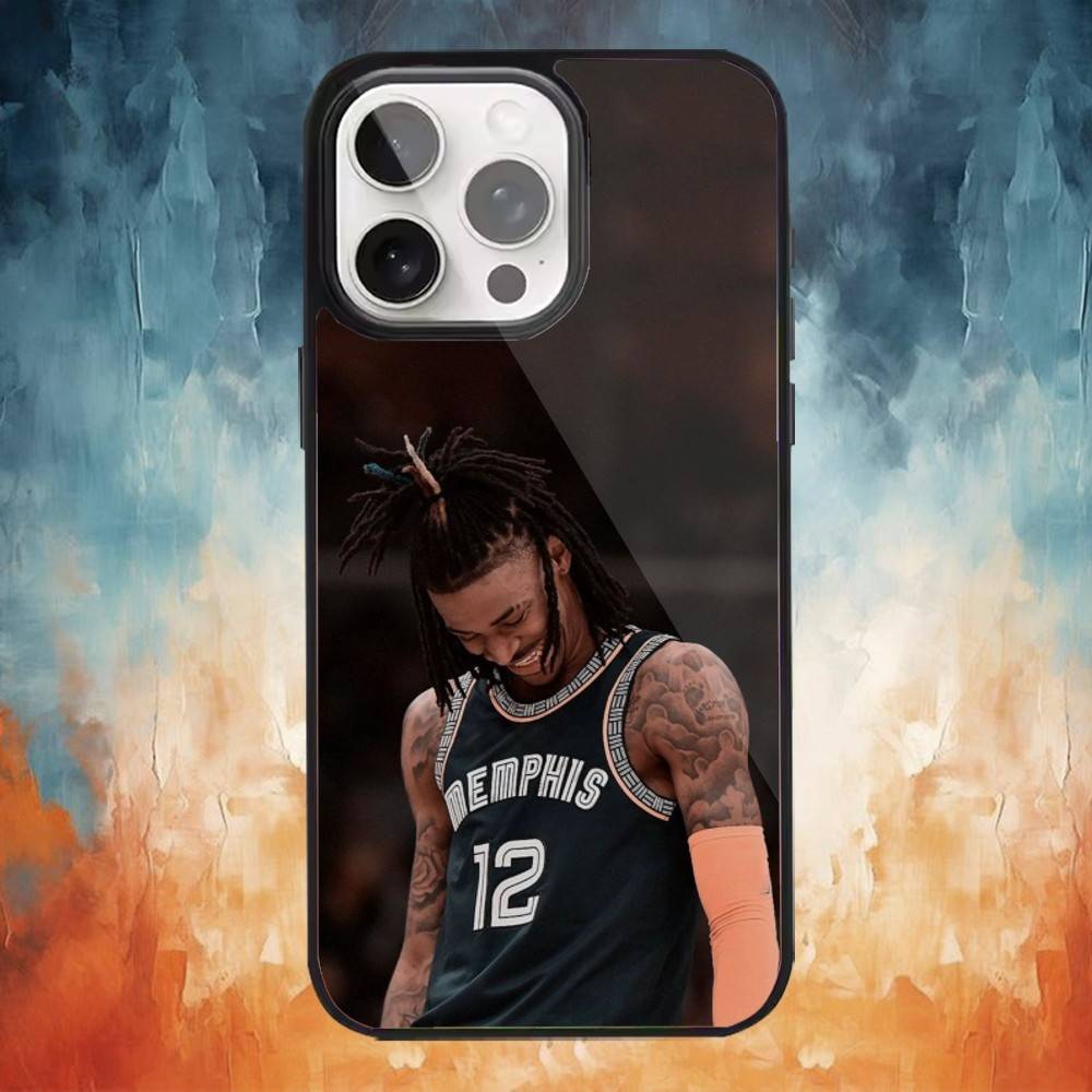 Custodia per Telefono da Basket J-Ja Morant 12 Per iPhone17,16,15,14,13,12,11 Plus,Pro Max Ricarica Wireless Magnetica Magsafe