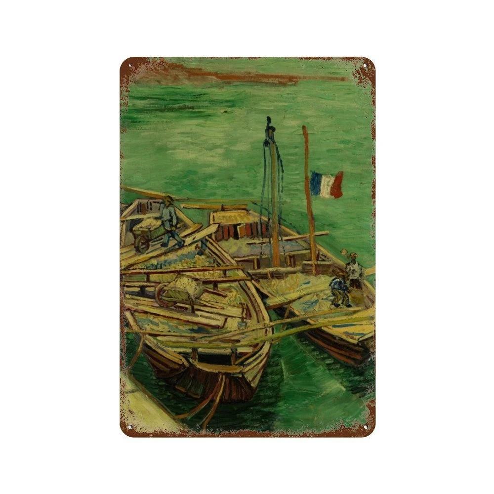 Affiche de Collection de Peintures à l'Huile Célèbres Vintage Décorative Van Gogh Plaque Métallique en Étain Pour Atelier Pièce de Maison Décoration Murale Artistique