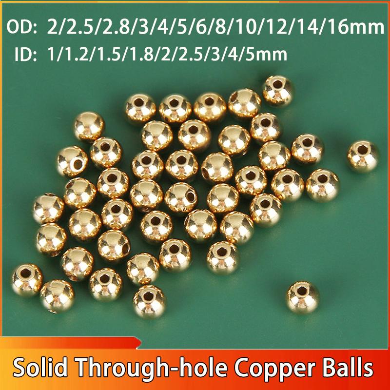 

20~360pcs OD: 2~16mm ID: 1~2.5mm Solid Through-hole Brass Balls Round Brass Beads Round Ball Loose Beads for DIY Accessories 2mm x 1mm 360pcs