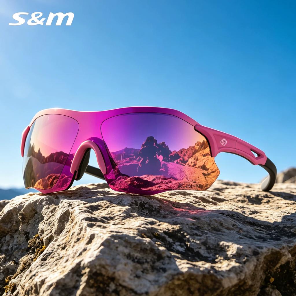 Speed Pulse Marathon Running Glasses Ultra-Light Color-Changing Sports Mountaineering Glasses Windproof and Uv-Resistant for Day and Night Use