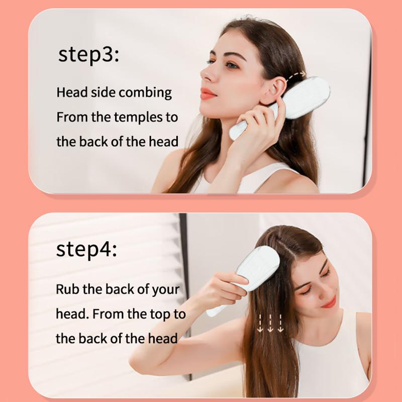 EMS Electric Head Massage Comb EMS Vibration Hair Care Anti-hair Loss Head Therapy Red and Blue Light Hair Growth Health