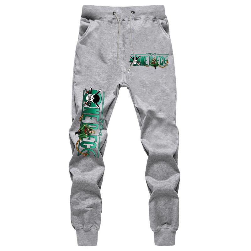 One Piece Anime Ležérní tepláky se stahovací šňůrkou - S motivem Trafalgar Law, Luffyho a Bělovouse, Ideální pro páry, Jarní a podzimní nošení