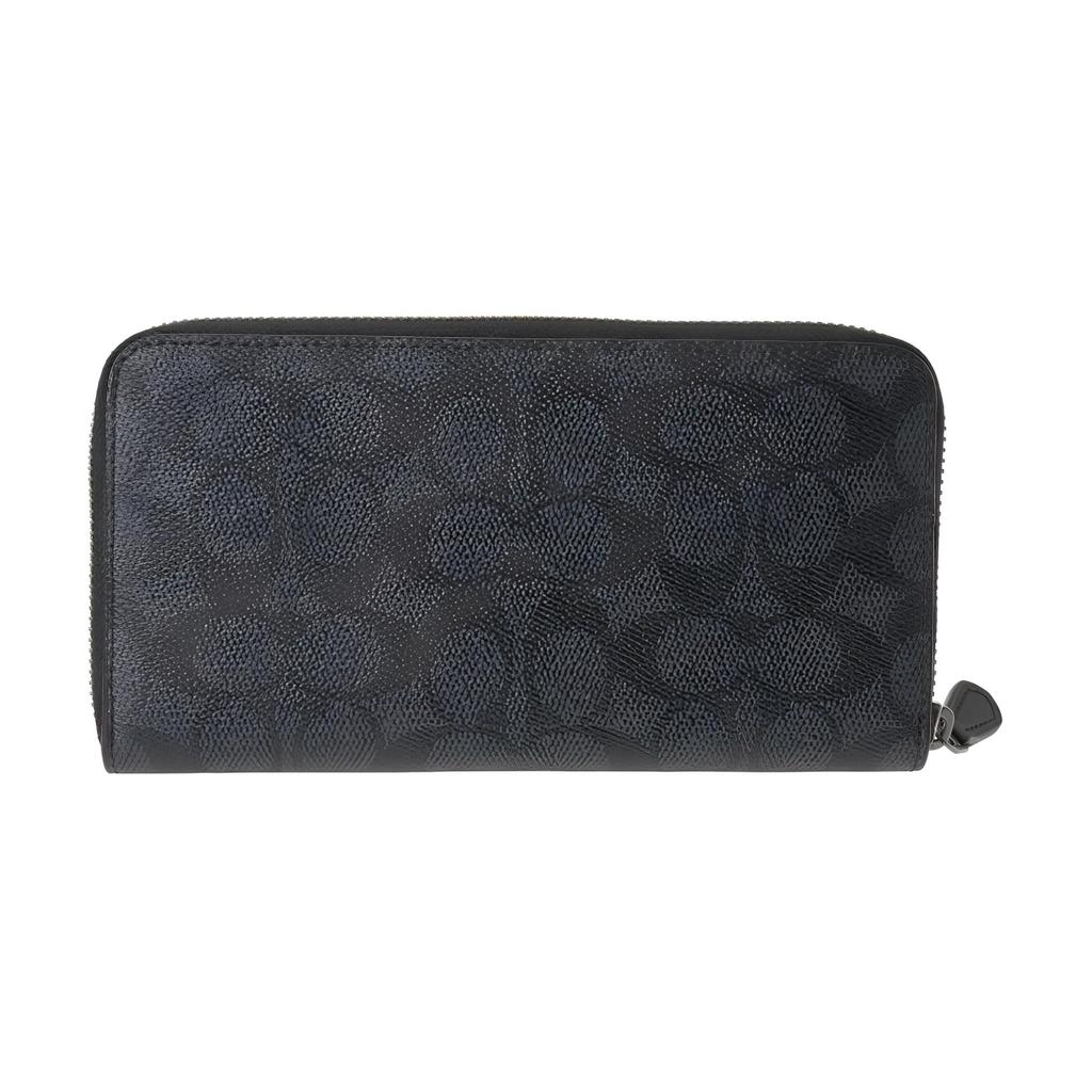 New COACH Accordion Wallet Coated Canvas With Smooth Calfskin Wallet Men's Bronze & Charcoal & Black CY405-QBMI5