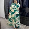 2025 European & American Long Sleeve V-Neck Casual Printed Dress