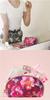Floral Series Makeup Cosmetic Tissue Pink Floral Print Zipper Tissue Pouch, Pouch, Case, (Two-Tier Case)