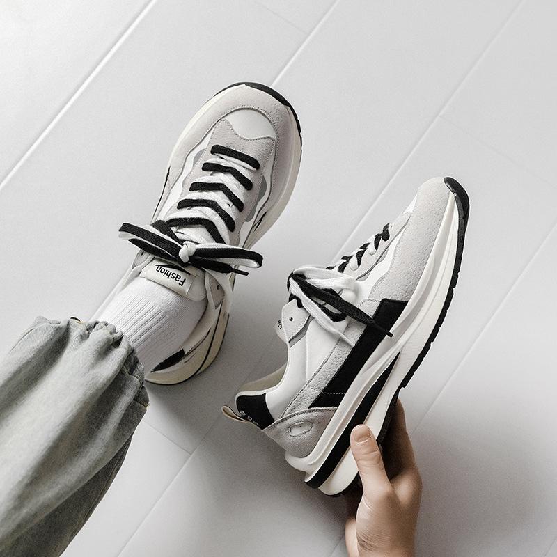 Women's spring new leather platform shoes fashion versatile sports and leisure shoes