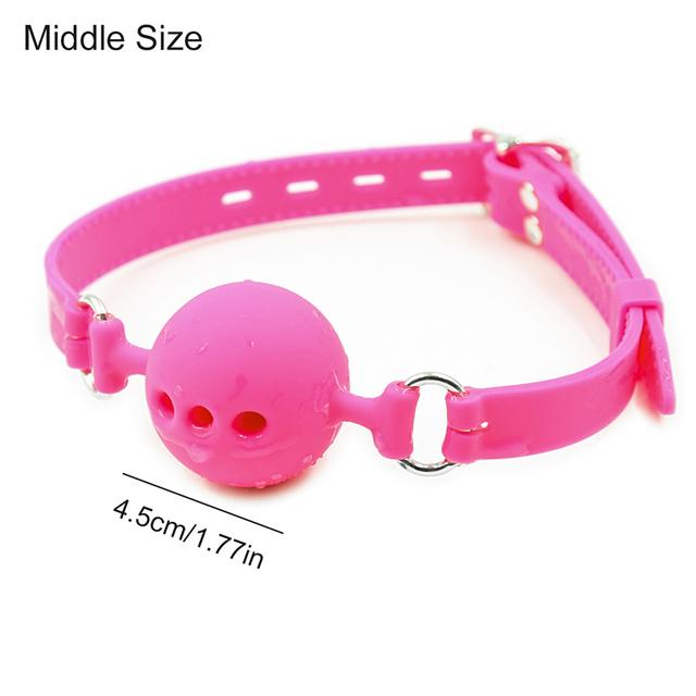 3 Sizes Soft Safety Silicone Bdsm Open Mouth Gag Ball Bondage Slave Ball Gag Erotic Sex Toys For Woman Adult Sex Games Slave New
