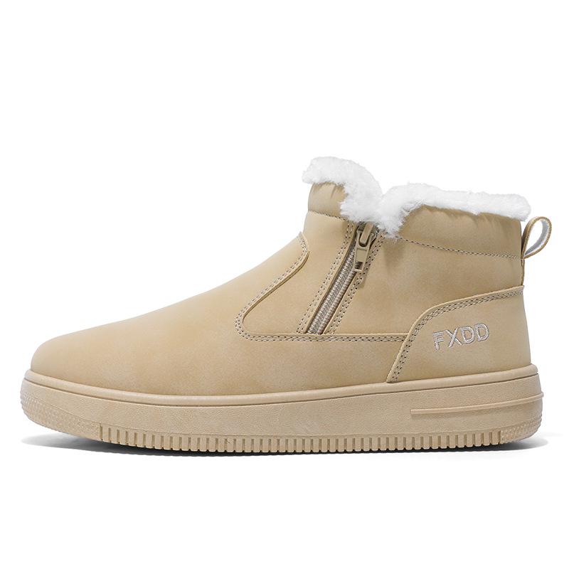 Herren Wasserdichte Rutschfeste Fellgefütterte Winterstiefel – Dicke, Warme High-Top Baumwollschuhe